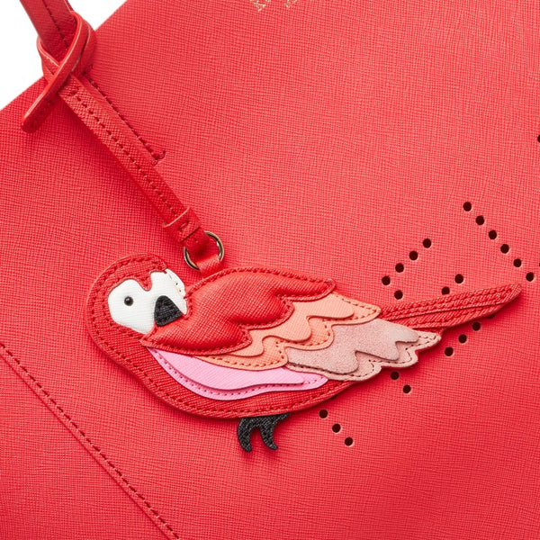 ケイトスペード HELLO パンチング ハンドバッグ トートバッグ レッド ラバー レディース Kate Spade 【中古】