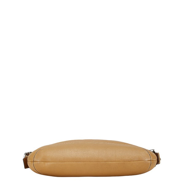 コーチ 斜め掛け ショルダーバッグ F01414 ベージュ レザー レディース COACH 【中古】