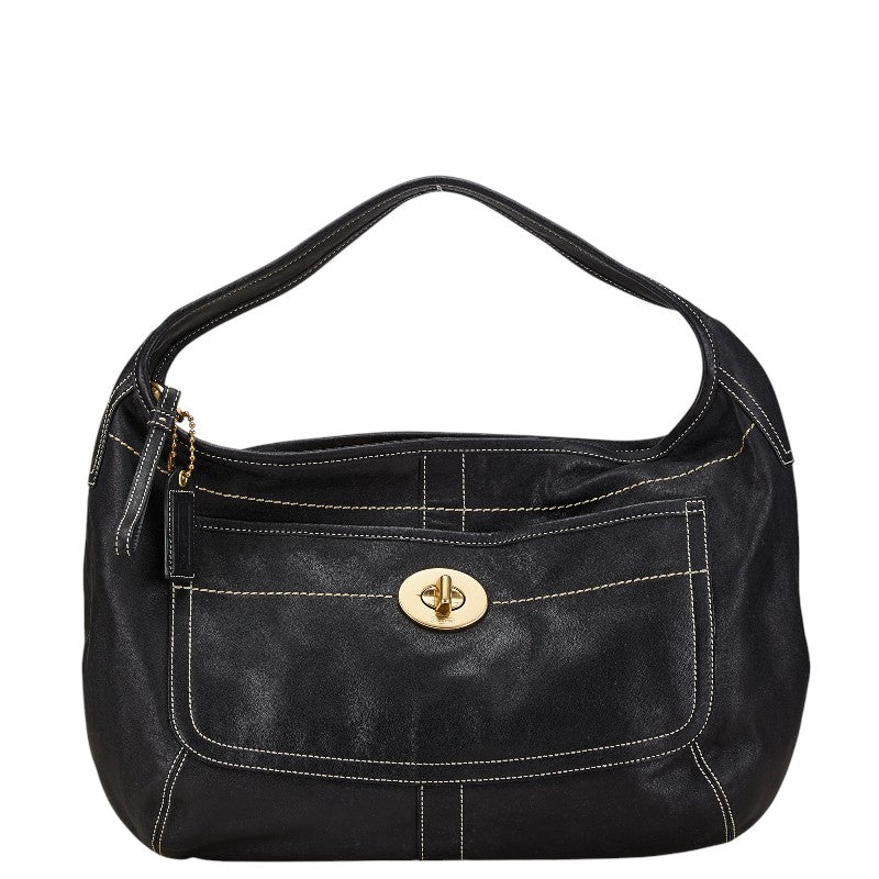 コーチ エルゴ ワンショルダーバッグ ホーボー 10741 ブラック レザー レディース COACH 【中古】