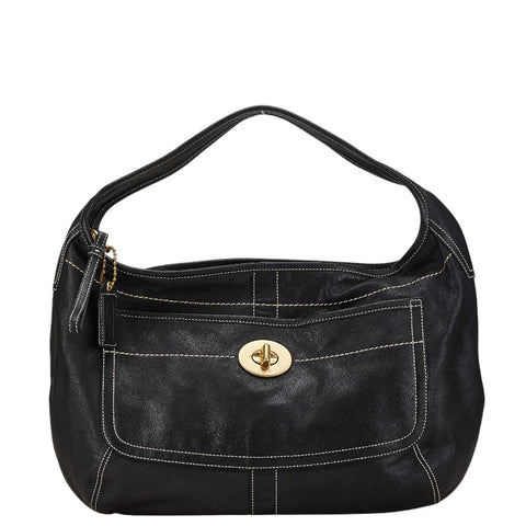 コーチ エルゴ ワンショルダーバッグ ホーボー 10741 ブラック レザー レディース COACH 【中古】