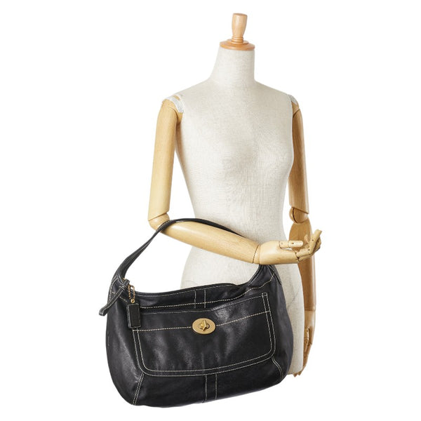 コーチ エルゴ ワンショルダーバッグ ホーボー 10741 ブラック レザー レディース COACH 【中古】