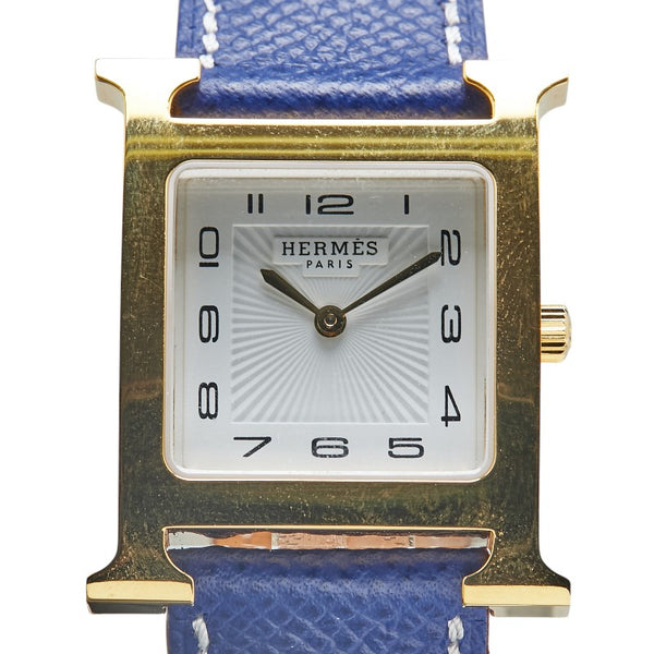 エルメス Hウォッチ 腕時計 HH1.510 クオーツ ホワイト文字盤 ステンレススチール レザー レディース HERMES 【中古】