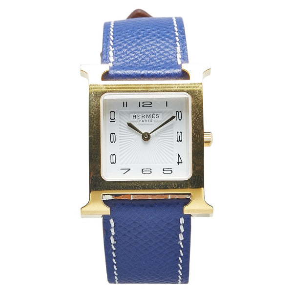エルメス Hウォッチ 腕時計 HH1.510 クオーツ ホワイト文字盤 ステンレススチール レザー レディース HERMES 【中古】