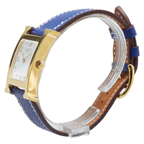 エルメス Hウォッチ 腕時計 HH1.510 クオーツ ホワイト文字盤 ステンレススチール レザー レディース HERMES 【中古】