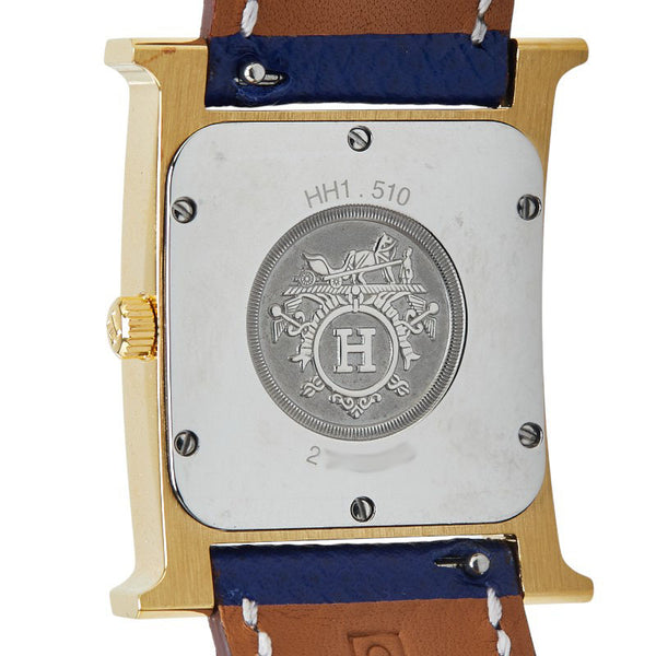 エルメス Hウォッチ 腕時計 HH1.510 クオーツ ホワイト文字盤 ステンレススチール レザー レディース HERMES 【中古】