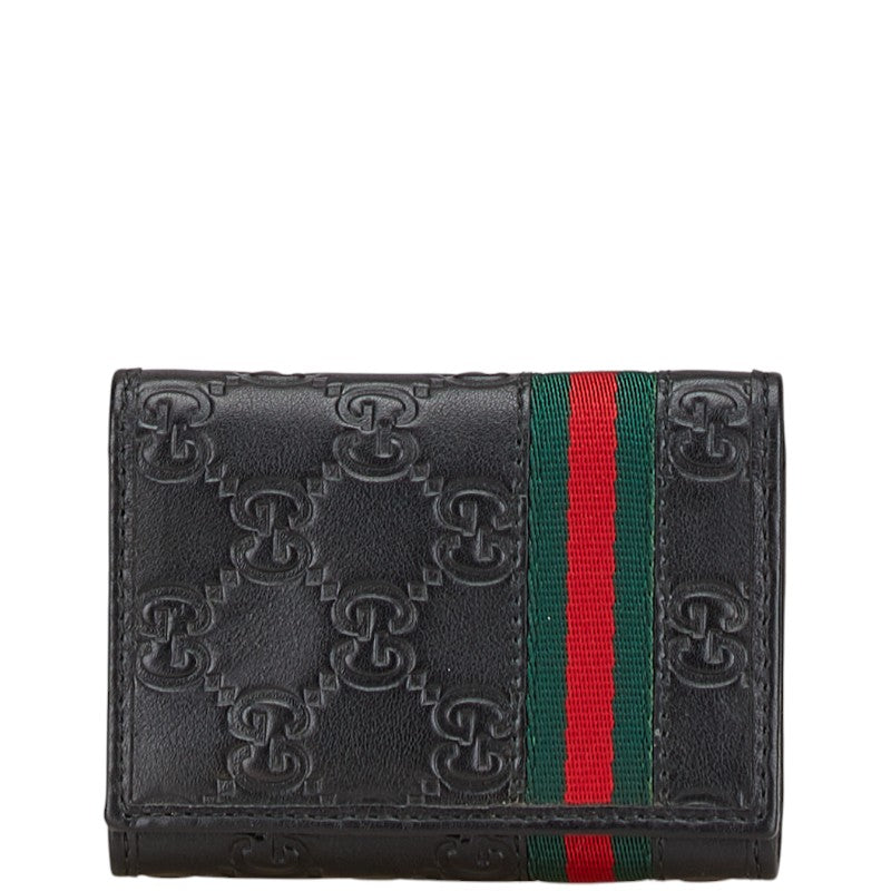 グッチ グッチシマ シェリーライン カードケース 138043 ブラック レザー レディース GUCCI 【中古】