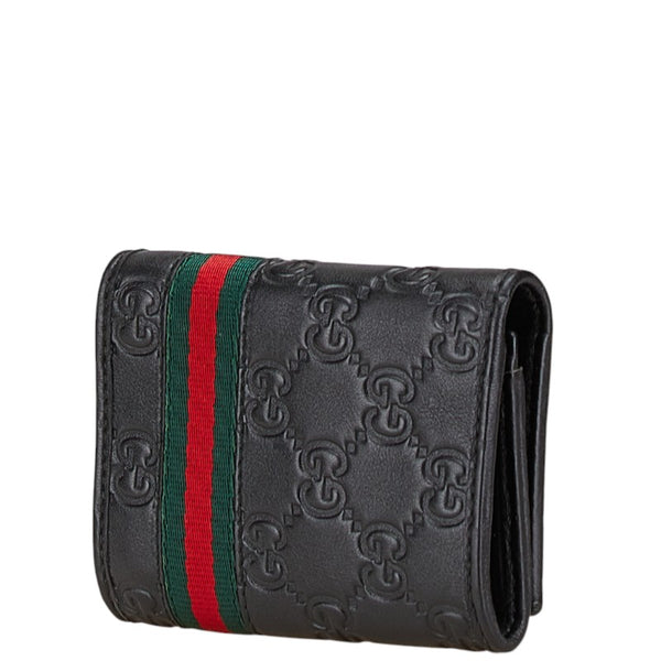 グッチ グッチシマ シェリーライン カードケース 138043 ブラック レザー レディース GUCCI 【中古】
