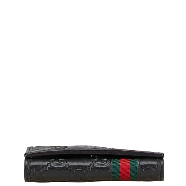 グッチ グッチシマ シェリーライン カードケース 138043 ブラック レザー レディース GUCCI 【中古】
