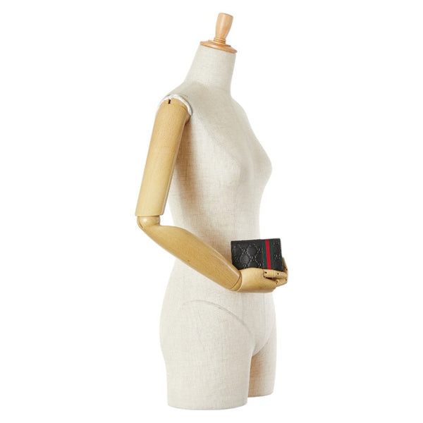 グッチ グッチシマ シェリーライン カードケース 138043 ブラック レザー レディース GUCCI 【中古】