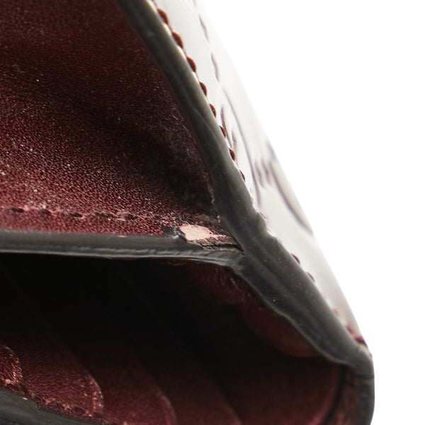 グッチ グッチシマ ハート 二つ折り財布 299924 ワインレッド ゴールド エナメル レディース GUCCI 【中古】