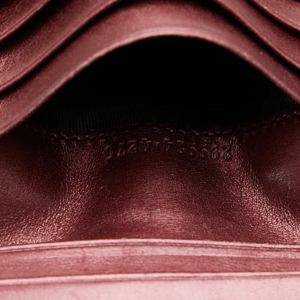 グッチ グッチシマ ハート 二つ折り財布 299924 ワインレッド ゴールド エナメル レディース GUCCI 【中古】