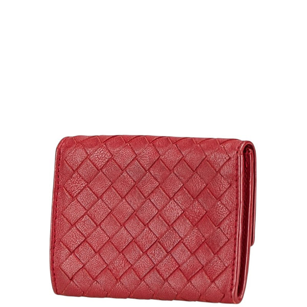 ボッテガヴェネタ イントレチャート カードケース レッド レザー レディース BOTTEGAVENETA 【中古】
