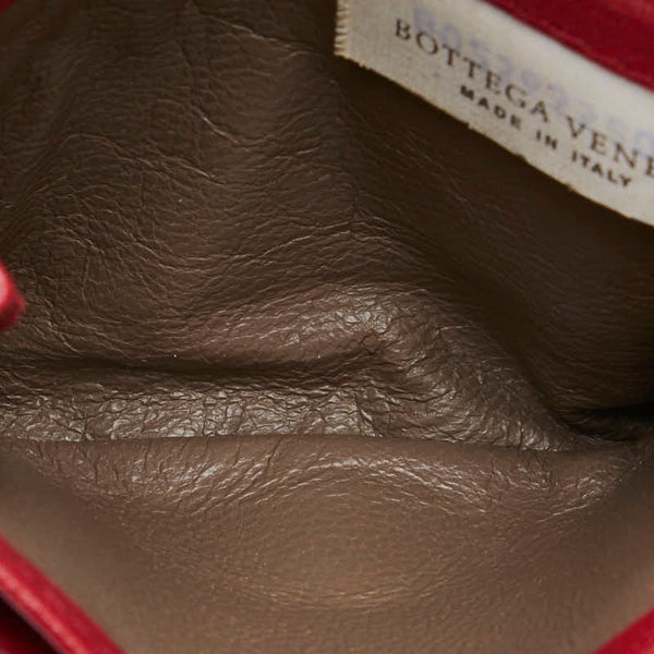 ボッテガヴェネタ イントレチャート カードケース レッド レザー レディース BOTTEGAVENETA 【中古】
