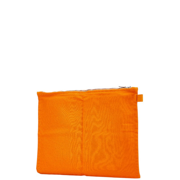 エルメス ボラボラGM ポーチ クラッチバッグ オレンジ キャンバス レザー レディース HERMES 【中古】