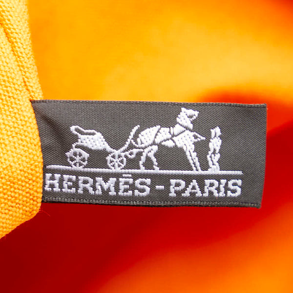 エルメス ボラボラGM ポーチ クラッチバッグ オレンジ キャンバス レザー レディース HERMES 【中古】