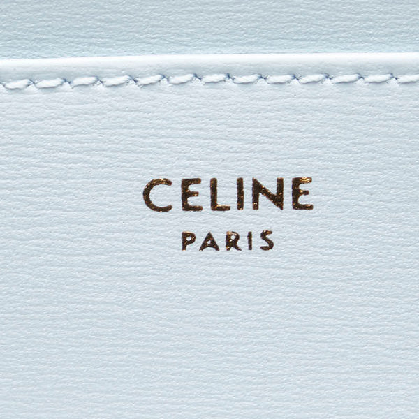 セリーヌ トリオンフ 二つ折り財布 ブルー レザー レディース CELINE 【中古】