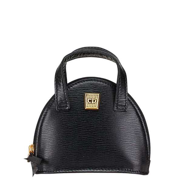 ディオール CDロゴ ミニポーチ 小物入れ ブラック レザー レディース Dior 【中古】