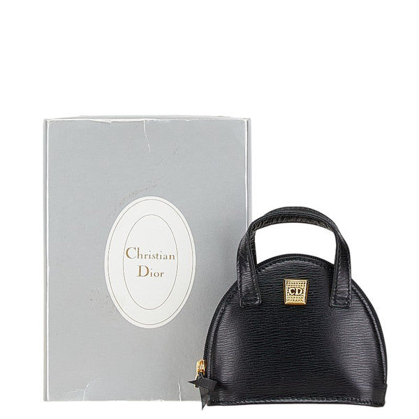 ディオール CDロゴ ミニポーチ 小物入れ ブラック レザー レディース Dior 【中古】