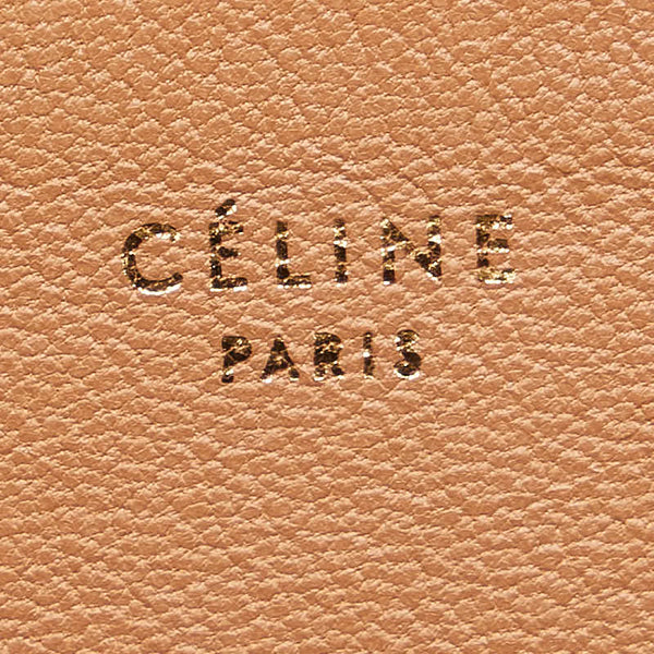 セリーヌ バイカラー ポーチ クラッチバッグ セカンドバッグ ブラウン ブラック レザー レディース CELINE 【中古】