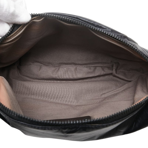 ボッテガヴェネタ イントレチャート ウエストバッグ ブラック ブラウン レザー ナイロン レディース BOTTEGAVENETA 【中古】