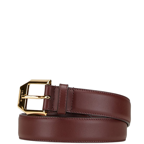 グッチ スクエア バックル ベルト サイズ：75/30 625473 ワインレッド ボルドー レザー レディース GUCCI 【中古】