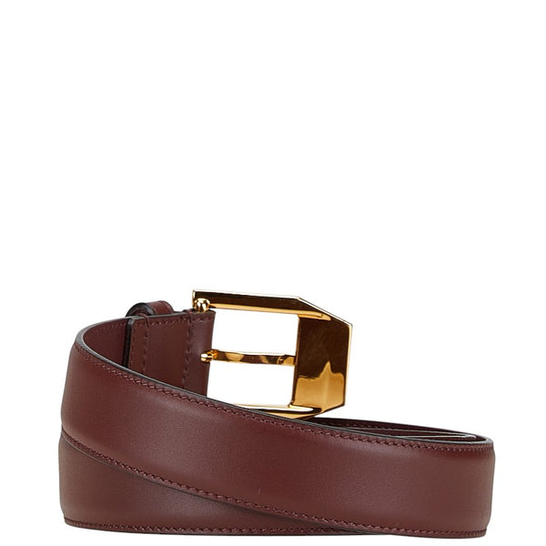 グッチ スクエア バックル ベルト サイズ：75/30 625473 ワインレッド ボルドー レザー レディース GUCCI 【中古】