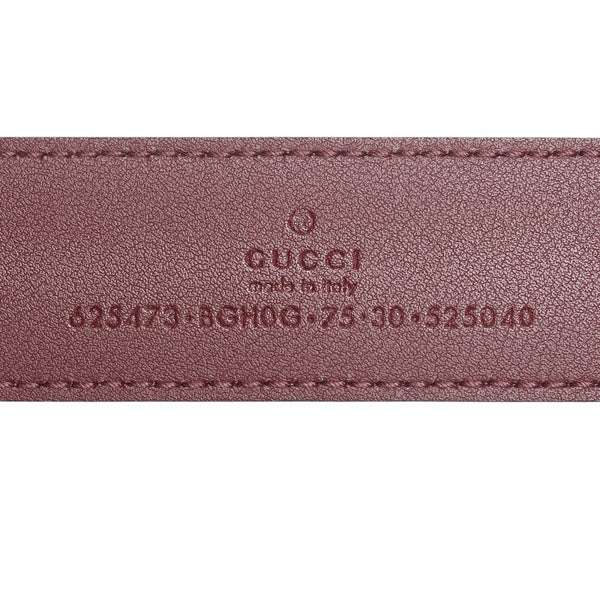 グッチ スクエア バックル ベルト サイズ：75/30 625473 ワインレッド ボルドー レザー レディース GUCCI 【中古】