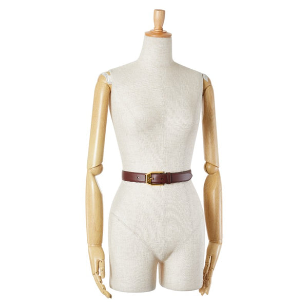 グッチ スクエア バックル ベルト サイズ：75/30 625473 ワインレッド ボルドー レザー レディース GUCCI 【中古】