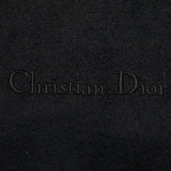 ディオール ロゴ刺繍 マフラー ブラック カシミヤ レディース Dior 【中古】