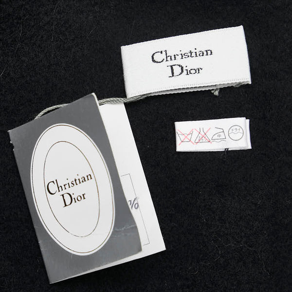 ディオール ロゴ刺繍 マフラー ブラック カシミヤ レディース Dior 【中古】