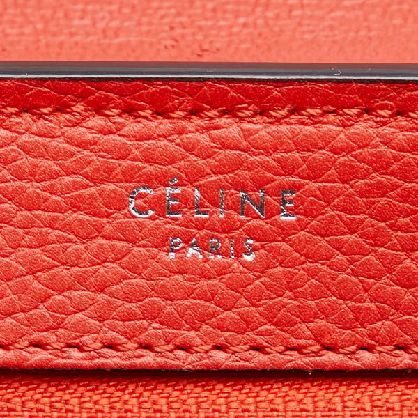 セリーヌ トラぺーズ ハンドバッグ ショルダーバッグ 2WAY レッド レザー スウェード レディース CELINE 【中古】