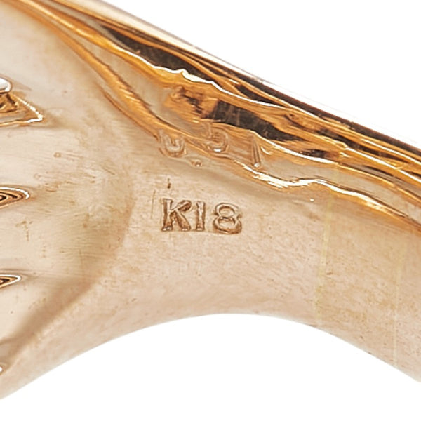 K18PG ピンクゴールド ダイヤ0.51ct リング 指輪 レディース 15号 【中古】