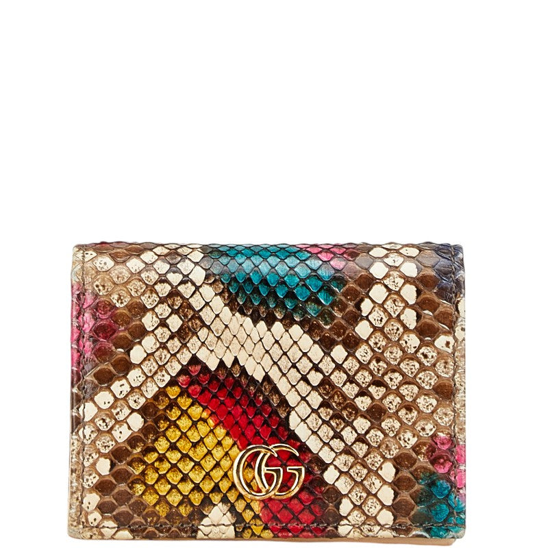 グッチ GGマーモント 二つ折り財布 456126 マルチカラー パイソン レディース GUCCI 【中古】