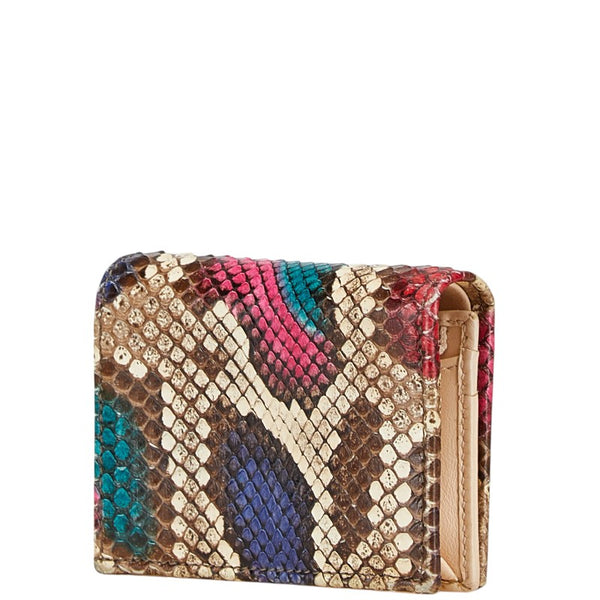 グッチ GGマーモント 二つ折り財布 456126 マルチカラー パイソン レディース GUCCI 【中古】