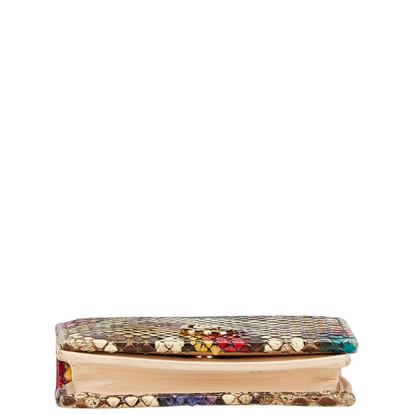 グッチ GGマーモント 二つ折り財布 456126 マルチカラー パイソン レディース GUCCI 【中古】