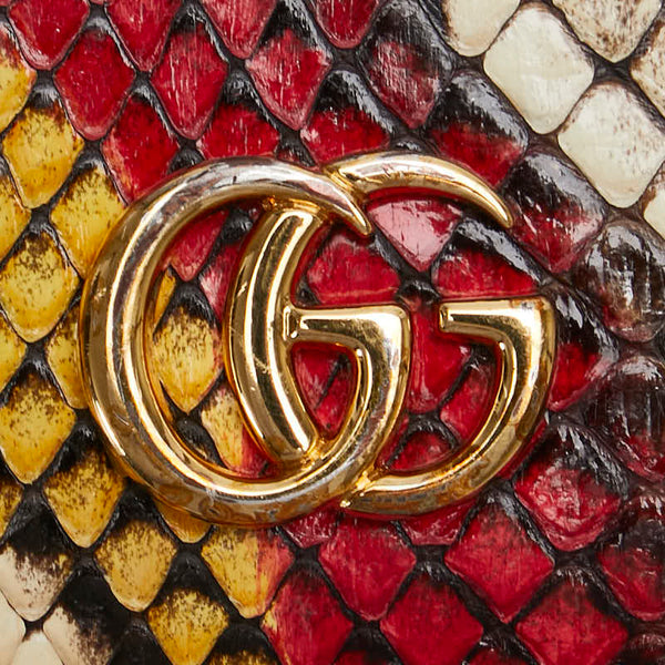 グッチ GGマーモント 二つ折り財布 456126 マルチカラー パイソン レディース GUCCI 【中古】