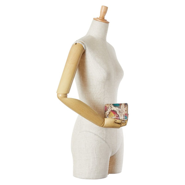 グッチ GGマーモント 二つ折り財布 456126 マルチカラー パイソン レディース GUCCI 【中古】