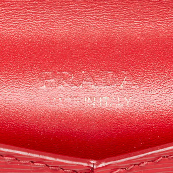 プラダ サフィアーノ 長財布 レッド レザー レディース PRADA 【中古】