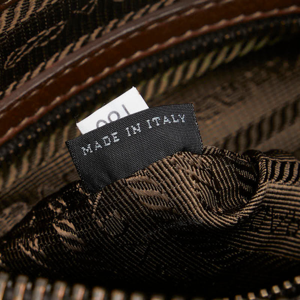 プラダ ロゴ ショルダーバッグ ブラウン レザー レディース PRADA 【中古】