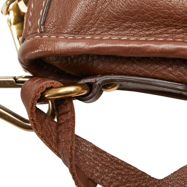 プラダ ロゴ ショルダーバッグ ブラウン レザー レディース PRADA 【中古】
