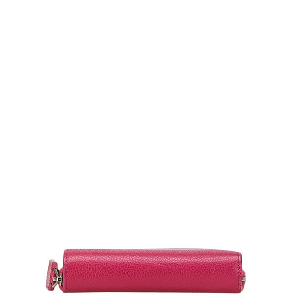 サンローラン ロゴ 二つ折り財布 ピンク レザー レディース SAINT LAURENT 【中古】