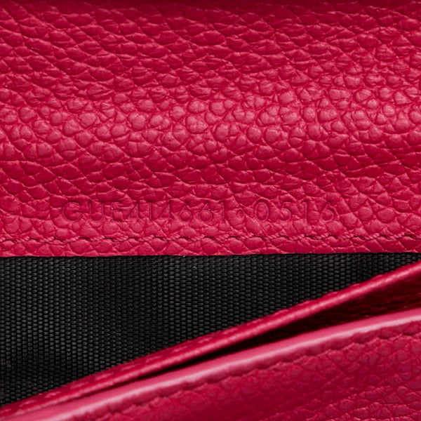 サンローラン ロゴ 二つ折り財布 ピンク レザー レディース SAINT LAURENT 【中古】