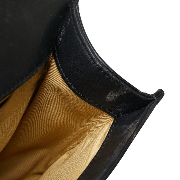 シャネル グラフィティ ボーイシャネル クロコ型押し チェーン ショルダーバッグ ブラック ゴールド レザー レディース CHANEL 【中古】