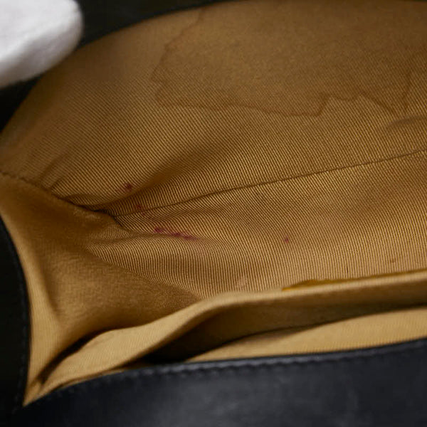 シャネル グラフィティ ボーイシャネル クロコ型押し チェーン ショルダーバッグ ブラック ゴールド レザー レディース CHANEL 【中古】