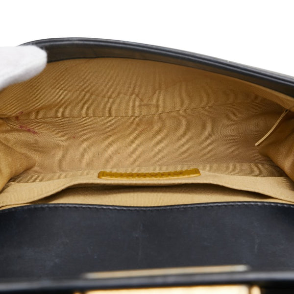 シャネル グラフィティ ボーイシャネル クロコ型押し チェーン ショルダーバッグ ブラック ゴールド レザー レディース CHANEL 【中古】