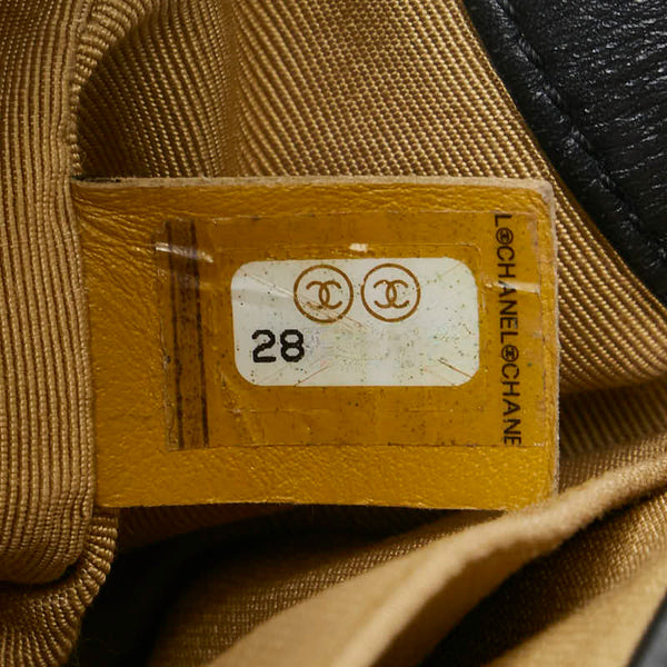 シャネル グラフィティ ボーイシャネル クロコ型押し チェーン ショルダーバッグ ブラック ゴールド レザー レディース CHANEL 【中古】