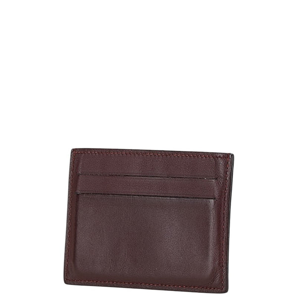 エルメス シルクイン カードケース ワインレッド ブラウン スイフト レディース HERMES 【中古】