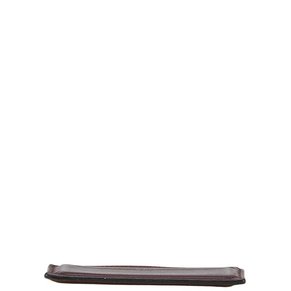 エルメス シルクイン カードケース ワインレッド ブラウン スイフト レディース HERMES 【中古】