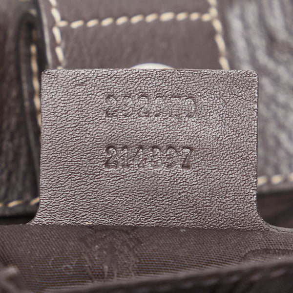 グッチ GGキャンバス シェリーライン ハンドバッグ トートバッグ 232970 ブラウン キャンバス レザー レディース GUCCI 【中古】