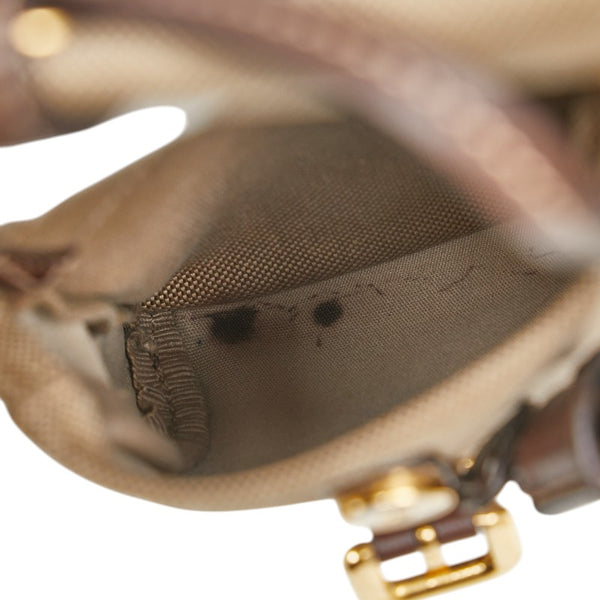 プラダ ロゴジャガード リュック バックパック 1BZ006 ベージュ ブラウン キャンバス レザー レディース PRADA 【中古】
